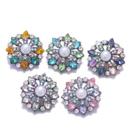 new Noosa waterdrop Dazzling Rhinestone Snap Buttons fit DIY 18mm snap button bracelet Necklace Jewellery Gift