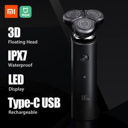 Xiaomi Mijia Electric Shaver S500 Waterproof Men Razor Beard Trimmer 3 Head Flex Dry Wet Washable Main-Sub Dual Blade Comfy Clean With LED