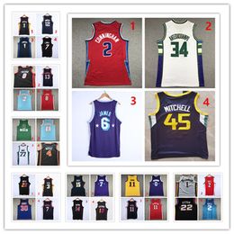 Maglia da basket 75th City Edition cucita LBJ Kevin Stephen Durant Curry Jimmy Ja Butler Morant Lonzo Antetokounmpo Ball Jokic Edwards Young Ayton FOX Embiid