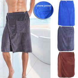 New Fashion Man Wearable Magic Mircofiber Bath Towel With Pocket Soft Swimming Beach Bath Towel Bathroom Accessories 201216