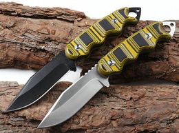 Top quality Outdoor Survival Straight Knife 9Cr18Mov Satin/Black Drop Point Blade Full Tang G10 Handle Fixed Blades Knives With Kydex