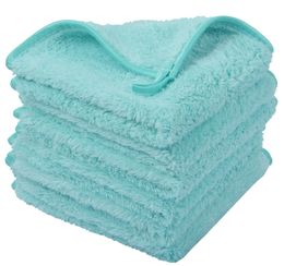 Sinland Microfiber Face Cloths Reusable Makeup Remover Cloth Ultra Soft Absorbent Baby Washcloths For Bathroom 12Inx12In 6 Pack Towel 201027