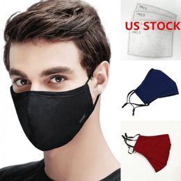 Cotton Masks Us Face Stock, Designer Pm2.5 Respirator Washable Reusable Philtres Masks Unisex Mouth Mask with Adjustable Ear Loop Fy9049