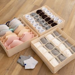 3pcs/set socks storage box for closet separated underwear organizer foldable bras storage box drawer organizer home storage Y200111