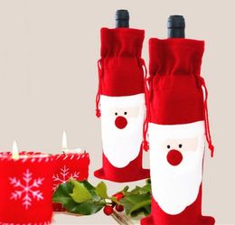 Christmas decorations red santa claus wine bottle sacks cartoon gifts sack champagne wine blind packaging holiday gift adorn bags