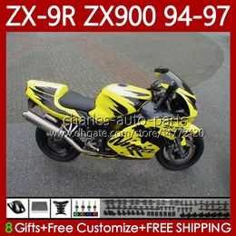 MOTO Bodywork For KAWASAKI NINJA ZX 9R 9 R 900 CC Light Yellow ZX9 R ZX900C 94-97 Body 100No.35 ZX900 900CC ZX-9R ZX9R 94 95 96 97 ZX-900 1994 1995 1996 1997 OEM Fairing Kit