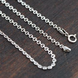 FNJ 925 Sterling Silver Necklace for Women Men Jewelry Accessorice Thai S925 Solid Silver Link Chain Jewelry Making Necklace Q0531