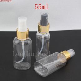55ml Oval Empty Spray Bottles 55cc Transparent Refillable Makeup Setting Fine Gold Aluminum Mist Pump Plastic Bottlehigh quatiy