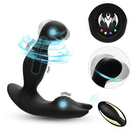 Rotating Vibration Prostate Massager For Men Vibrator Anal Plug Wireless Remote Control Vibrating Butt Plug Gay Anal Sex Toys Y201118
