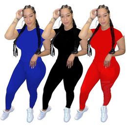 New Plus size Summer women sportswear two piece set outfits short sleeve T-shirt+pants casual sweatsuits letter tracksuit 2835