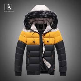 Winter Jacket Men Fashion Fur Collar Male Padded Parka Mens Patchwork Thick Jackets and Coats Man Windbreaker Parkas M-5XL 201026