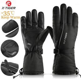 Ski Gloves X-TIGER Winter Thermal Men Women Fleece Warm Snowboard Snow Waterproof Touch Screen Glove1