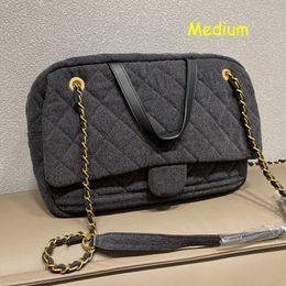 Mens Womens Bowling Denim Casual Bags Large Capacity Top Handle Totes Quilted Leather Chain Strap Crossbody Shoulder Luxury Designer Handbags25cm/35cm/43cm