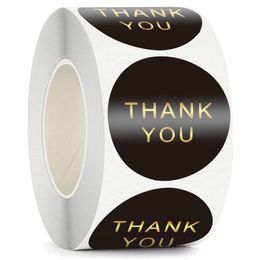 500pcs 1inch Thank You Round Adhesive Stickers Label For Baking Box Business Package Bag Envelope Wedding Decor