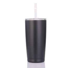 Stainless Steel Coffee Mugs Creative Car Cups Thermos Tumbler Coffee Cup Water Bottle Mug with a Straw 20 OZ V3