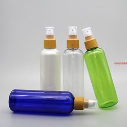 200ML 30pcs Transparent Plastic Bottle With Wood Grain Lotion Pump, Empty Cosmetic Toner Essence Packaging Bottlesgood qualtity