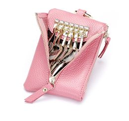 Leather key package small change purse wholesale multi-function key cattle leather bag bag zipper