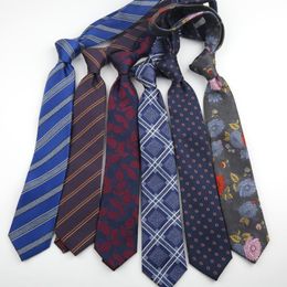 New 7cm Polyester Ties for Men Wedding Dress Striped Gravata Skinny Slim Necktie Accessory Gift