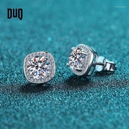 Silver 925 Dangle 1-2 Carat Diamond Test Past Princess Cut D Colour Moissanite Stud Earrings Brilliant Gemstone Square Dangle & Chandelier