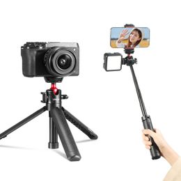 vlog tripod Canada - Tripods Ulanzi MT-16 Universal Mini Vlog Tripod Retractable Selfie Stick Phone Holder For Micro-camera Mobile Phones