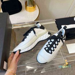 Women's sports shoes little feet for women light luxury black thick soled sneakers in spring and summer