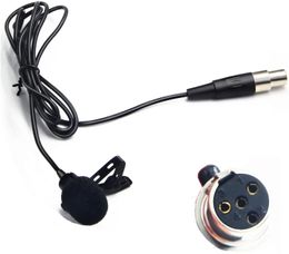Omni-Directional Lavalier Microphone 4-pin XLR Output Compatible with Shure Wireless Microphone Belt Pack Transmitter