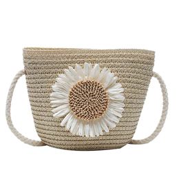 Wholale Moroccan Trendy Straw Woven Small Tote Shoulder Bag Summer Custom Cute Digner Beach Daisy Bucket Purse Satchel