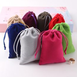 10*16cm(4*6inch)velvet drawstring bag Gift bag Favor Holders Flocked phone bags Jewelry pouches 100pcs Wholesale