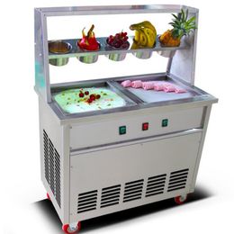 Fast cooling thailand style 304 stainless steel hard fried ice cream machine with 35cm square pan fried ice machine