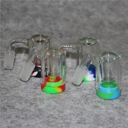 Assembly Hookah Ash Catcher Glass Ashcatcher 14mm with Silicone Container for Smoking Bong Water Pipe Wholesale