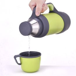 0.8L 1L Thermoses Stainless Steel Vacuum Flasks Large capacity cup Outdoor Travel mug Thermos Bottle tepmoc sport water bottle LJ201221