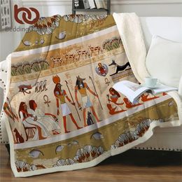 BeddingOutlet Fleece Blanket Ancient Egyptian Civilization Throw Blanket African Soft Blankets For Beds Characters Linen Blanket 201222