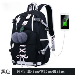 New Junior High School Student High School Student Girls Schoolbag Backpack Female Large-Capacity Backpack Korean-Style Waterproof Notebook