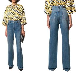 Women's Jeans In autumn and winter of 20, BL Paris family has the same nostalgic blue temperament, showing high waist, mopping speaker, cowboy trousers,