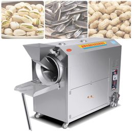 Gas Heating Nuts Roasting Machine For Peanut And Cashew Macadamia Chickpeas Stainless Steel Nut Baking Machine