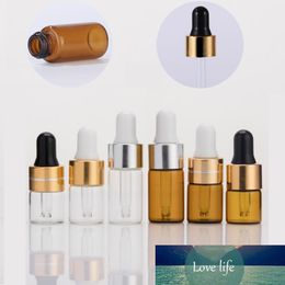 50PCS Empty Clear Amber Glass Dropper Bottle With Pipette Refillable Essential Oils Travel Bottle Container Makeup