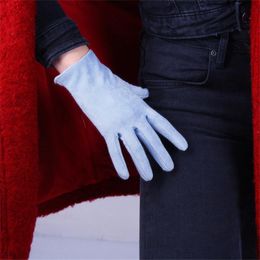 Wholesale-Women Short Style Fashion Ladies Gloves Suede Matte Suede Fleece Simulation Leather Without Lined