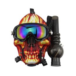 Unique Silicone Water Pipe Bong Smoke Gas Mask Pipes Shisha Hookah FDA Silicone Skull Acrylic Bong Smoking Silicone Oil Rigs Smoking Bongs