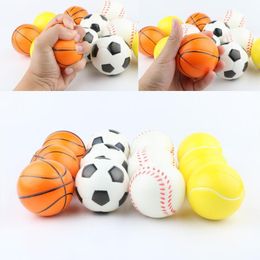 6.3cm Sponge Round PU Foam Ball Children Foam Basketball Vent Pressure Reducing Toy Football Baseball Tennis XD24176