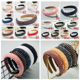 Colorful Crystal Headband for Woman Luxury Hand Made Crystal Beaded Sponge Hair Band Bridal Wedding Party headbands Party Favor RRA3939