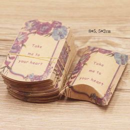 8x5.5cm Mini Candy Box Pillow Shape Kraft Paper Boxes Wedding Birthday Baby Shower Favors Package Supply Christmas Gift Bags