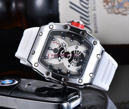 Mechanical Watches Luxury Richar Milles 2023 Top Mens Watch Quartz Chronograph Mens Watch Iced Out Hip Hop Rubber Strap Sport Men Watch Male HB/UO