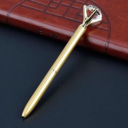 Creative Crystal Glass Ballpoint Pen Big Gem Ball Pen With Large Diamond jewel ballpoint pen School Office Supplies