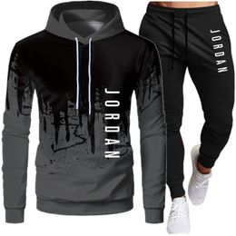 Tracksuit Men 2 Pieces Sets Hooded Sweatshirt+pants Pullover Hoodie Sportwear Suit Ropa Hombre Casual Men Clothes Size S-3XL C1116