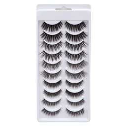 10 Pairs of False Eyelashes of Different Styles Natural Long Thick Lashes