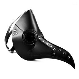 Halloween Cosplay White/Black Steampunk Plague Mask Latex Bird Beak Masks Long Nose Party Event Ball Costume Props1