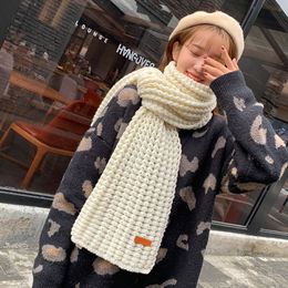 Women Long Knitting Scarf Women's Autumn and Winter Thick Knitted Warm Scarf Girls Shawl