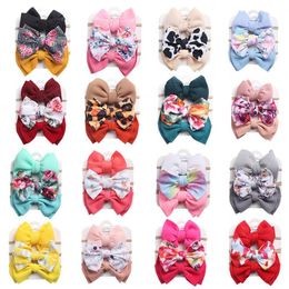 Baby Girls Knot Headbands Bow Turban 3pcs/set Infant Elastic Floral Hairbands Children Knot Headwear kids Hair Accessories