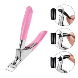 Nail Clippers Stainless Steel French U Shape Nail Art Manicure Nippers Pink Colour Beauty Salon Nail Manicure Tools