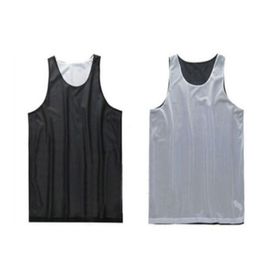 Men Sleeveless Game Uniform Basketball Jersey Team Uniforms Breathable Sports Jersey Polyester Black